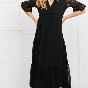 Elegant Black Lace Long Sleeve Dress